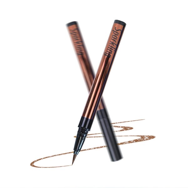 Music Flower Eyeliner Pen,Waterproof liquid Eyeliner with Precision Tip,Metallic Shimmer Color Eyeliners Smudge-Resistant Long wearing (Light brown)