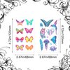 PAGOW 20 Sheets Glitter Butterfly Temporary Tattoos Self-adhesive Gift for Women Girl Fake Fairy Flower Waterproof Stickers for Halloween Party Favor Stuffers Fillers Face Body Arm Decoration(Style 4)
