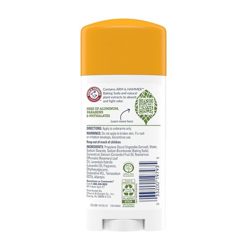 ARM & HAMMER Essentials Natural Deodorant Fresh 2.50 oz (Pack of 3)