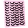 Mink Lashes Fluffy Faux Mink Eyelashes Wispy 20mm Long D Curl Lashes Russian Cat Eye Strip Lashes Extensions Fluffy Eyelashes Pack 20 Pairs