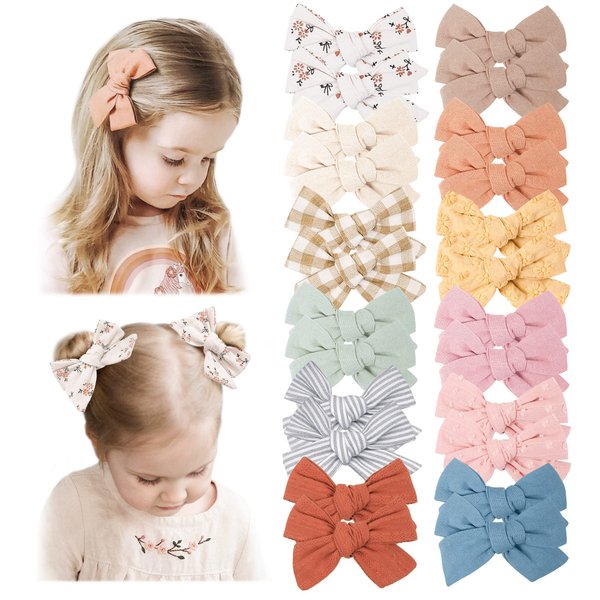Niceye 24 PCS Baby Girls Hair Clips Set,Hair Bows Barrettes Handmade Accessories Alligator Clip for Babies Infant Toddlers Little Kids Teens
