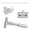 Travel Double Edge Safety Razor, River Lake RZ700 Long Handle Adjustable Classic Safety Shaver Razor (Razor with Protective Case,Brown)