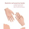 Silicone Practice Hand for Acrylic Nails with Stand Bracket, Flexible Bendable Nail Training Hand Technician Manicure Supply, Reusable Mannequin Hands for Nails Practice(Right Hand,Ivory White)