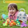 Zhanmai 11 Pcs Dinosaur Stuffed Animal Small Dino Plush Toy and Egg Bag Set Cute Stuffed Dinosaur Animals Plush Toys Soft Dinosaur Stuff Animals for Easter Birthday Dinosaur Themed Party Decoration