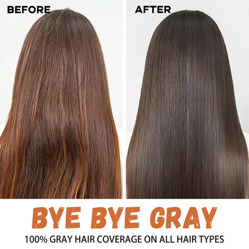 Dark Coffee Hair Dye Shampoo 3 in 1, Easy To Use Quick Hair Color Shampoo for Women Men, Shampoo Para Canas Natural Plant Hair Dye Kit At Home16.9 FL OZ(Dark Coffee)