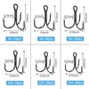 Fishing Treble Hooks Kit High Carbon Steel Hooks Strong Sharp Round Bend for Lures Baits Saltwater Fishing 110pcs/box Mixed 6 Size 4 6 8 10 12 14