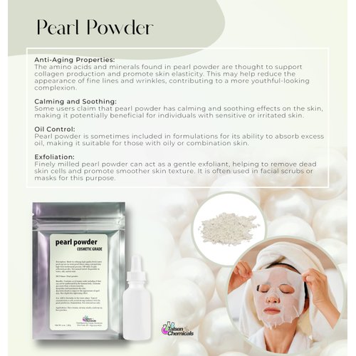 Talsen Chemicals Pure Pearl Powder DIY Cosmetic Grade Pearl Powder For Face, Making Face Mask, Cream And Lotion (0.5 Ounce / 15 gram)