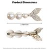 2-Pack Pearl Fish Tail Hair Clips for Women and Girls Elegant Alloy Hairpins with Pearls Bobby Pins Pearl Bridal Bobby Pins Decorative Accessories White Hairpins Pearl Bobby Pins For Women'S Hair