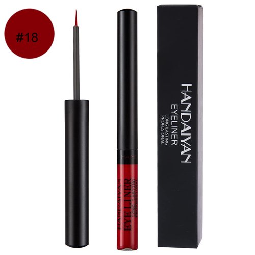 Liquid Eyeliner, Matte Colored Eyeliners, Dark-Red Eyeliner, White Black Red Brown Green Purple Waterproof High-pigmented Colorful Eyeliners Eye Makeup (18#Dark-Red)