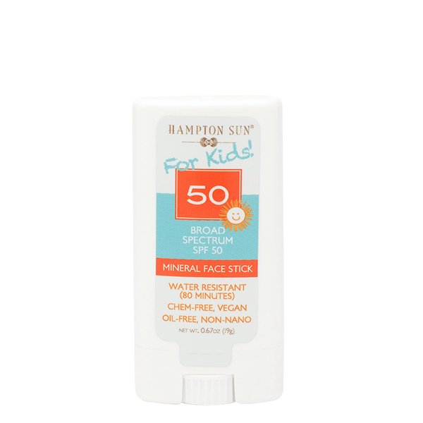 Hampton Sun SPF 50 Mineral Sunscreen Face Stick for Kids | Gentle + Sheer | Broad-Spectrum Non-Nano Zinc | Organic Shea Butter, Sunflower, Vitamin E for Hydrated, Soft Skin | Vegan | Reef-Friendly