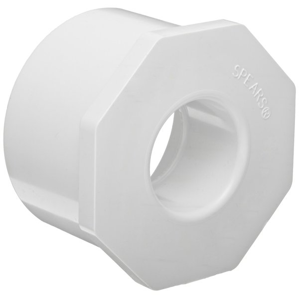 Spears 437-211 PVC Pipe Fitting, Bushing, Schedule 40, White, 1-1/2" Spigot x 1" Socket (Pack of 10)