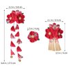 3pcs Japanese Kimono Flower Hair Clips Tassel Hair Hairpins Japanese Style Traditional Kimono Hair Barrettes Hair Accessories for Women (Red)