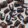 Halloween Along Ghost Press on Nails Branches Gel Glue on Nails 24Pcs Matte Orange Flower Acrylic Short Square False Nails Leaves Fake Nails Stick on Nails for Women Girls with Halloween Ghost