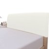 Easy-Going Stretch Bed Headboard Slipcover, Small Square Jacquard Furniture Cover, Dustproof Protector Cover for Bedroom Decor (Queen, Cream)