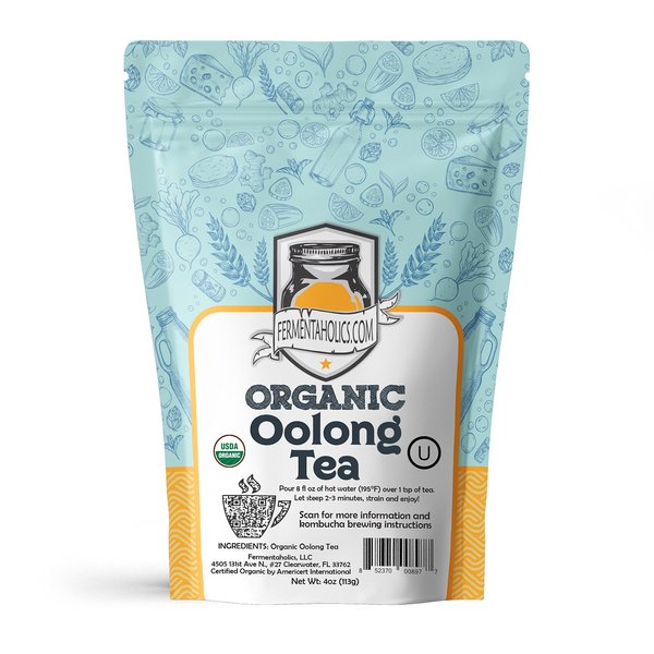 Fermentaholics USDA Certified Organic Loose-Leaf Oolong Tea - Perfect For Homebrewing Kombucha, Hot Tea, And Iced Tea - OU Kosher Certified – Premium Taste, Aroma, And Flavor