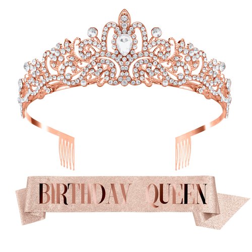 Birthday Sash for Women, Birthday Crowns for Women, Birthday Tiara, Birthday Queen Sash, Birthday Sash and Tiara for Women, Birthday Headband, Birthday Tiara for Women, Birthday Decorations for Girls