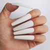 AddFavor XXL Extra Long Press on Nails Coffin Matte Fake Nails Full Cover Acrylic False Nails 12 Sizes 120pcs White Nail Tips for Women Fingernails Manicure Design