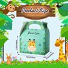 12 Pcs Zoo Party Box Safari Party Favor for Kids Baby Jungle Animal Party Bags Treat Boxes Goodie Bags Safari Themed Birthday Party Supplies Decorations