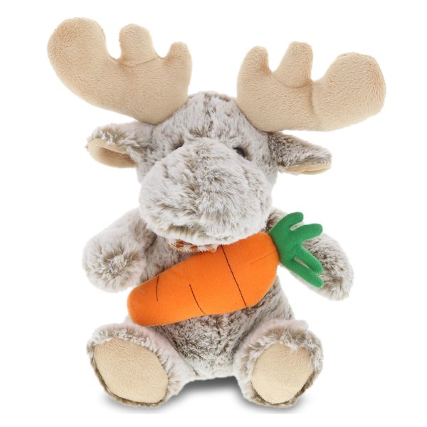 DolliBu Happy Easter Super Soft Plush Sitting Moose with Carrot - Cute Stuffed Animals with Carrot Plush Toy, Perfect Easter Holiday Surprise Gift - 11" Inch