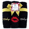 DAN RIVER Makeup Towel 100% Spun Cotton - (Pack of 6) Luxuriously Soft Reusable Makeup Remover Cloth, Facial Cleansing Cloth, of 6 13x13 Inch, Black