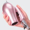 DAN Technology Travel Dual Voltage Mini Blow Dryer with Concentrator,Small Hair Dryer with Diffuser,European Hair Dryer with European Plug,Pink Blow Dryer for Women