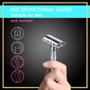 BAILI Butterfly Open TTO Double Edge Metal Safety Razor Wet Shaving Kit for Men Women with Platinum Blade and Mirrored Travel Case BD179