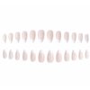 Foccna French Press on Nails Medium, Pearl White Fake Nails Almond Acrylic False Artificial Nails for Women and Girls 24 pcs