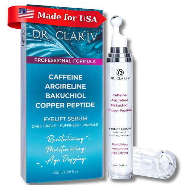 Caffeine Eye Serum for Puffy Eyes, Dark Circles & Wrinkles – Bakuchiol, Argireline & Copper Peptides (GHK-Cu) – Hydrating & Firming Eye Cream for Men & Women – 20ml