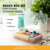 Mothercould Snack Box Set for Kids - 8 Compartments, Reusable Snack Solution with 100 Dissolvable Labels | Easy to Clean, Dishwasher Safe, BPA-Free, Food Grade, Durable and Secure Design (2 Pack)