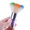 LEQ 2Pcs Colorful Nail Art Dust Brush Remover Cleaner for Acrylic & UV Gel Nails with Shiny Rhinestone Handle