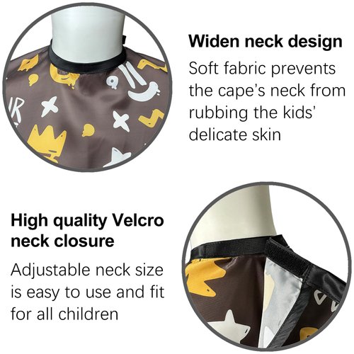 Pelocapa Barber Cape for Kids, Hair Cutting Cape with Velcro, Professional Salon Hairdressing Cape for boys, Waterproof & Light Weight & Machine Washable - 39”× 51”（Crown Pattern）