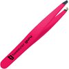 Tweezer Guru Tweezers for Women - Slant Pointed Precision Tweezers for Eyebrows & Ingrown Hair Removal - Blackhead and Splinter Tweezer with Sharp Needle Nose Point for Plucking (Bright Pink)