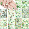 10Sheets St. Patrick's Day Nail Art Stickers Decals Green Lucky Clover 3D Self-Adhesive Exquisite St. Patrick's Day Nail Decals Nail Art Supplies Women Girls Kids Shamrock Nail Decorations