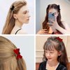 4 PCS Mini Velvet Bow Hair Claw Clip Black Bow Hair Clips Small Velvet Silky Satin Bowknot Hair Claw Clip Bowknot Hair Claw Clip Bows Hair Barrettes Nonslip Cute Hair Accessories for Women Girls
