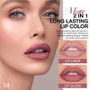 1Pcs 2 in 1 Neutral Mauve Matte Lip Liner and Liquid Lipstick Stain Makeup Set for women, Mauve Long Lasting Smudge Proof Lip Tint Matte Finish Lip Gloss for All-Day Color Hold Easy to Use 34#
