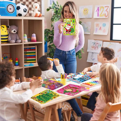 Christmas Stickers Crafts for Kids Classroom: 24 Sheets Make Sticker Yourself Christmas Santa Snowman Stickers for Kids Christmas Crafts Party Supplies Holiday Stickers Bulk Classroom Activities