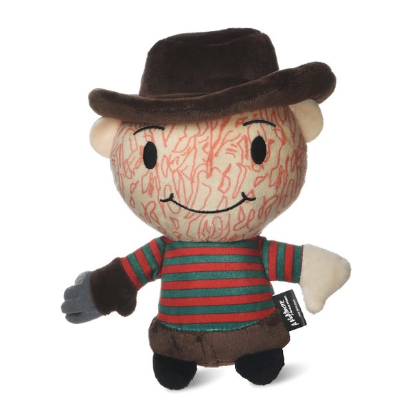 WARNER BROS A Nightmare on Elm Street Horror Movies Freddy Krueger Figure Plush Dog Toy | Medium Dog Toy Nightmare on Elm Street Collection | Squeaky Dog Toy Halloween Dog Chew Toy, 9 Inch
