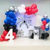 Red Blue Black Balloon, 12 Inch Spider Party Decorations, Matte Red Black and Royal Blue Latex Balloon with Confetti Balloons for Kids Boys Spider Hero Theme Birthday Baby Shower Halloween Party