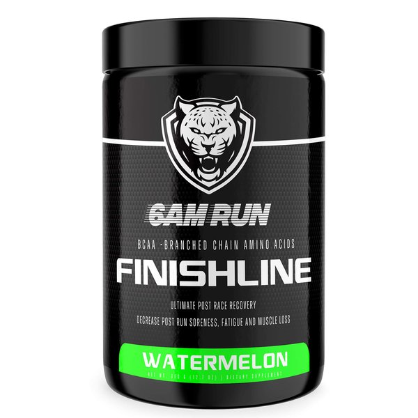 6AM Run | Finishline | BCAA Powder Amino Energy | Post Run Recovery Drink | Branch Chain Amino Acids Powder | Heal and Recovery Powder | Keto Post Workout Powder | Watermelon BCAA Powder | 50 Scoops