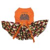 Petitebella Brown Gobble Turkey Till You Wobble Puppy Dog Dress (Orange/Brown Turkeys, Medium)