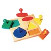 Guidecraft Geometric Colorful Puzzle Board - 5 Shapes: Kids Early Learning Educational and Development Toy