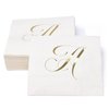 Gift Boutique 100 Gold Letter A Monogram Cocktail Napkins Disposable Paper Pack Elegant Metallic Golden Foil Hand Napkin for Powder Room Wedding Holiday Birthday Party Baby Shower Decorative Towels