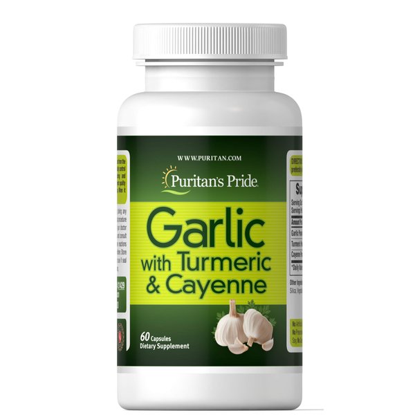 Puritan's Pride Garlic, Turmeric & Cayenne, 60 Capsules