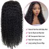 ALLRUN Curly Lace Front Wigs Brazilian Human Hair 4x4 HD Lace Closure Wigs Virgin Hair Kinky Curly Lace Front Wigs For Black Women Pre Plucked with Baby Hair 150% Density(24Inch)