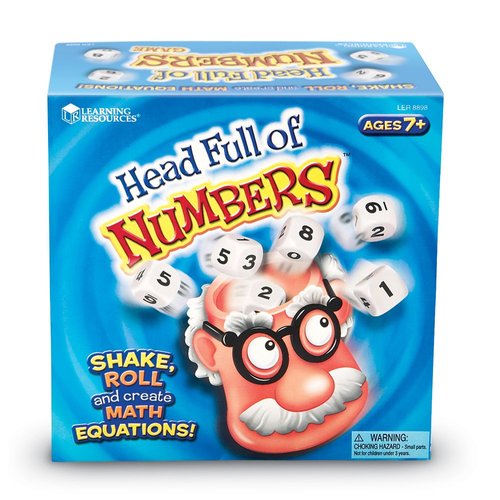 Learning Resources Head Full Of Numbers, Math Games for Kindergarten, Basic Math Skills, 13 Piece Set, Ages 7+