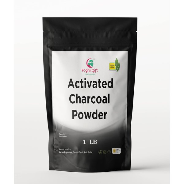 Activated Charcoal Powder Food Grade 1 LB | Grounded Activated Charcoal Powder for Teeth Whitening, Facial Scrub, Skin & Soap Making | Coconut Shells Based | by Yogi's Gift®