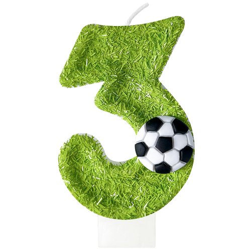 JonesLi 3th Birthday Candles，Soccer Birthday Decorations，Suitable for Girl and boy Cake Toppers, Wedding Cakes, Anniversaries, Party Celebrations, Birthday Decorations