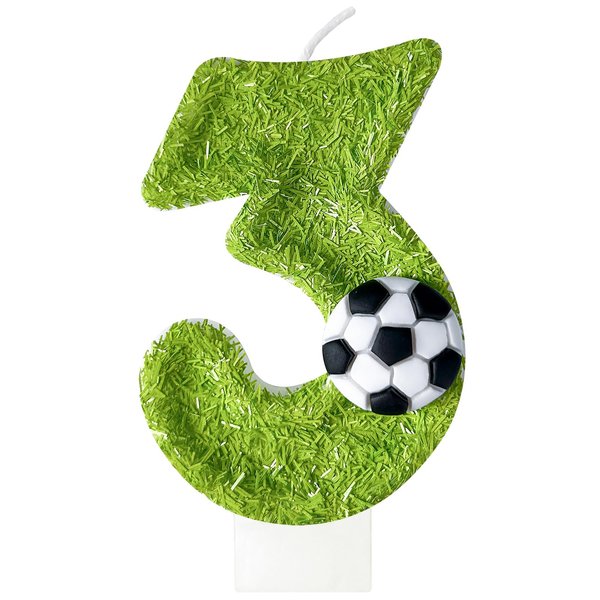 JonesLi 3th Birthday Candles，Soccer Birthday Decorations，Suitable for Girl and boy Cake Toppers, Wedding Cakes, Anniversaries, Party Celebrations, Birthday Decorations