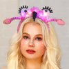Generic Funny Headband Flamingo Hair Band Antenna Elastic Wings Headbands Alien Animal Eyes Costume Accessory For Women Kids Pink (Animal Print C), standerd
