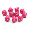 Chessex Opaque Pink/White D10 Dice Set (10)